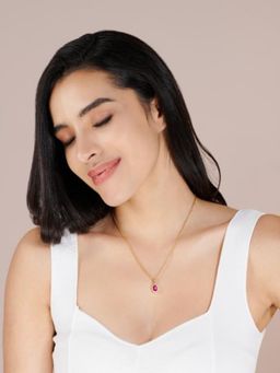 Stone Story By Shruti - 18K Gold-Plated 925 Sterling Silver Ruby Pendant Necklace