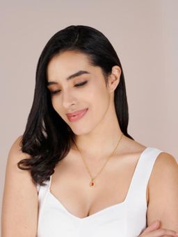 Stone Story By Shruti - 18K Gold-Plated 925 Sterling Silver Carnelian Pendant Necklace