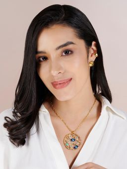 Stone Story By Shruti - 925 Sterling Silver 18K Gold-Plated Circle of Protection CZ Statement Necklace