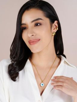 Stone Story By Shruti - 925 Sterling Silver 18K Gold-Plated Turquoise Mystic Eye Necklace