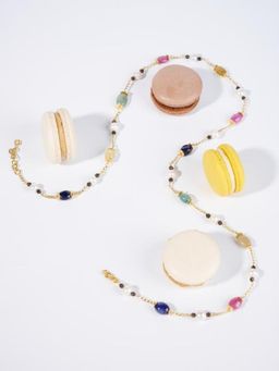 Stone Story By Shruti - 925 Sterling Silver 18K Gold-Plated Multi-Sapphire and Pearl Chain Necklace