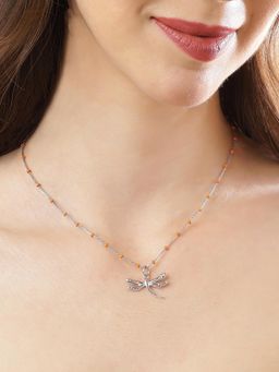 Stone Story By Shruti - 925 Sterling Silver Dragonfly Charm Necklace