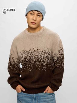 The Souled Store - Brown Ombre Oversized Sweater