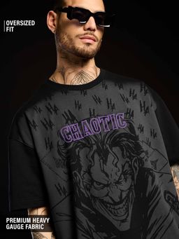 The Souled Store - Joker: Chaotic Black Men Oversized T-Shirt