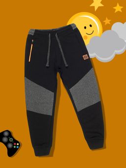 3PIN - Boys Black Stylish Athleisure Joggers