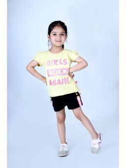 3PIN - Cotton Typographic Printed Half Sleeve T-Shirt & Shorts (Set of 2)