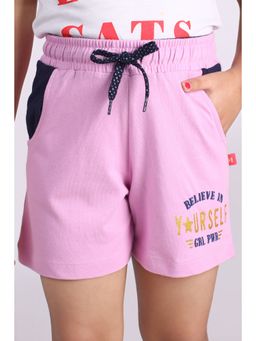 3PIN - Orchid Bouquet Believe In Your Self Girl Power Printed Cotton Shorts