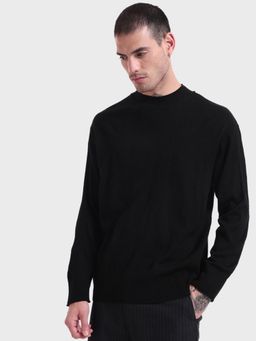Bewakoof - Men's Jet Black Oversized Sweater