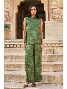 dash and dot - Green Jacquard Top and Pant (Set of 2)