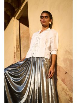 dash and dot - White Front Tie-Up Shirt