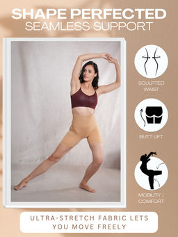 CrossKulture - Beige High Waist Seamless Tummy Control Shapewear Shorts