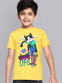 Kidsville - Yellow Graphic Print T-Shirt for Boys