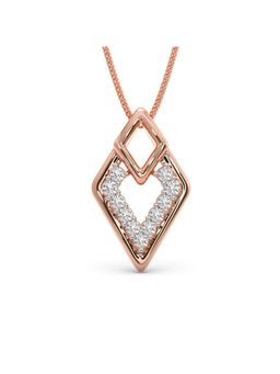 Candere by Kalyan Jewellers - 14K Rose Gold BIS Hallmark & Cubic Zirconia Shimmer Pendant for Women