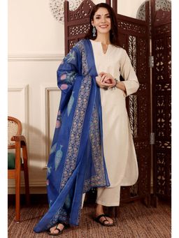 Gahan - Elegant Solid Chanderi Silk Kurta with Pant & Chanderi Dupatta