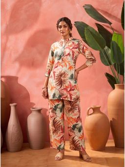 Gahan - Rust Designer Floral Printed Cotton Co-Ord Set