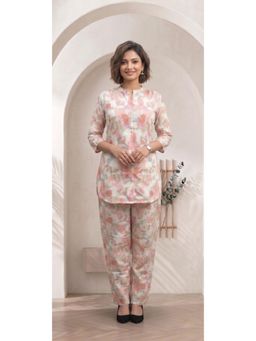 Gahan - Pink Designer Floral Printed Cotton Co-Ord Set