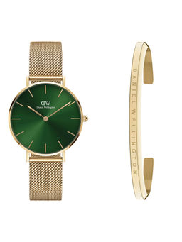 Daniel Wellington - Gift Set Petite Emerald 32mm Watch & Classic Gold Bracelet for Women