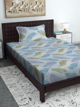 HOSTA HOMES - Polycotton Blue Bed Sheet with 1 Pillow Covers (Single)