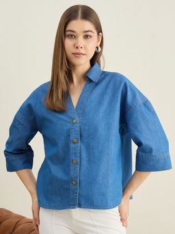 StyleStone - Women Denim Boxy Shirt