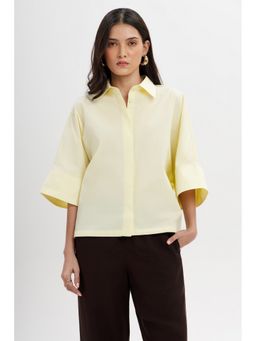 COLOR CAPITAL - Yellow Relaxed Poplin Shirt