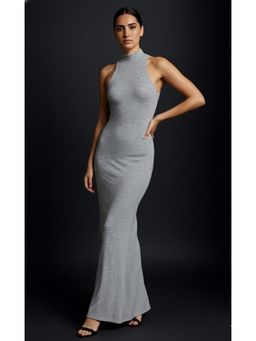 AAREIN - Women Grey Polyester Solid Bodycon Dress