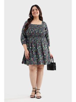 Virgio - Women Multi-Color Viscose Floral Flared Dress