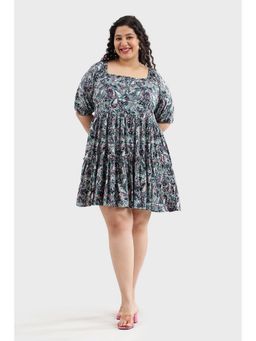 Virgio - Women Multi-Color Viscose Paisley Flared Dress