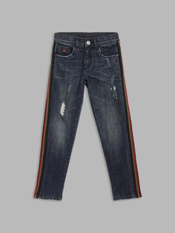 Blue Giraffe - Boys Blue Solid Jeans