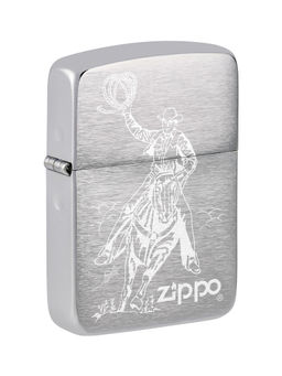 Zippo - Horse Rider 1941 Replica Brushed Chrome Design Windproof Pocket Lighter