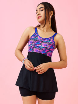 LYCOT - Women Swimsuit With Attached Shorts Black