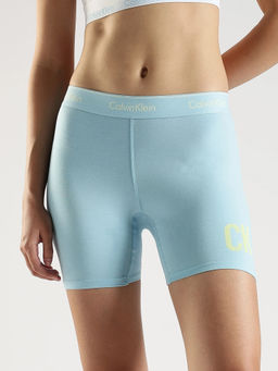 Calvin Klein - Typography Blue Mid Rise Boy shorts