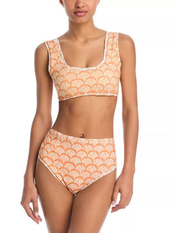 Addery - Sunset Bloom Scoop-Neck Bikini Top And Shorts