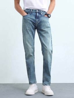 Flying Machine - Men Slash Slim Tapered Fit Whiskered Jeans