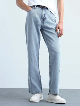 Flying Machine - Men Cobain 90'S Loose Fit Elevated Blues Jeans