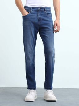Flying Machine - Men Slash Tapered Fit Whiskered Jeans