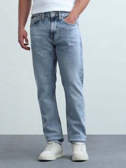 Flying Machine - Men Slash Slim Fit Straight Acid Washed Jeans