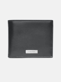 Calvin Klein - Solid Black Leather Bi-Fold Wallet