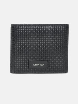 Calvin Klein - Textured Black Leather Bi-Fold Wallet