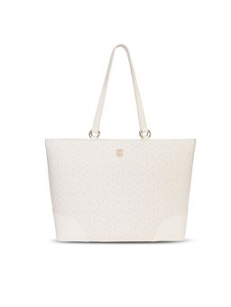 Tommy Hilfiger - Printed Beige Polyurethane Shoulder Bag
