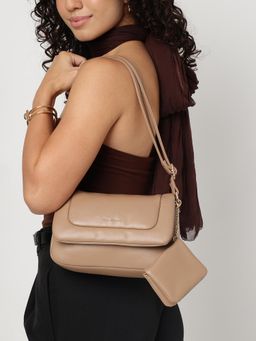 Fastrack - Poppy Beige Sling Bag With Mini Pouch