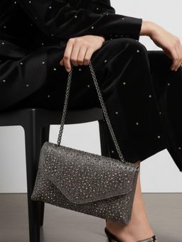 Inc.5 - Women Grey Embellished Clutch