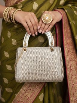 Inc.5 - Women Gold Embellished Handbag