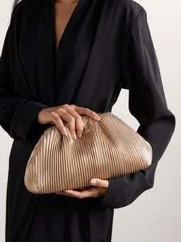 Inc.5 - Women Antique Gold Textured Clutch