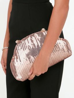 Inc.5 - Women Rose Gold Embellished Clutch
