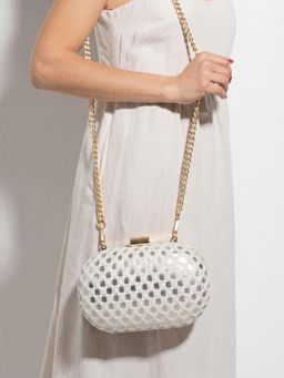 Inc.5 - Women Silver Embellished Clutch