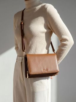 Inc.5 - Women Tan Solid Sling Bag