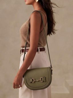 Inc.5 - Women Green Textured Sling Bag