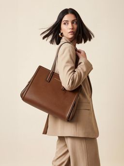 Accessorize London - Women's Brown Lexi Shoulder Bag