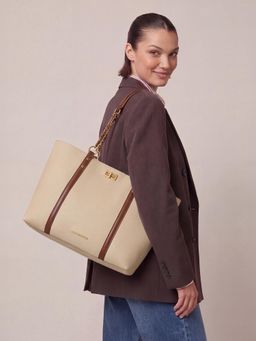 Accessorize London - Women's Beige Ash Shoulder Bag