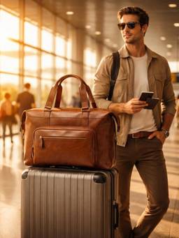 VISMIINTREND - Solid Tan Duffle Bag